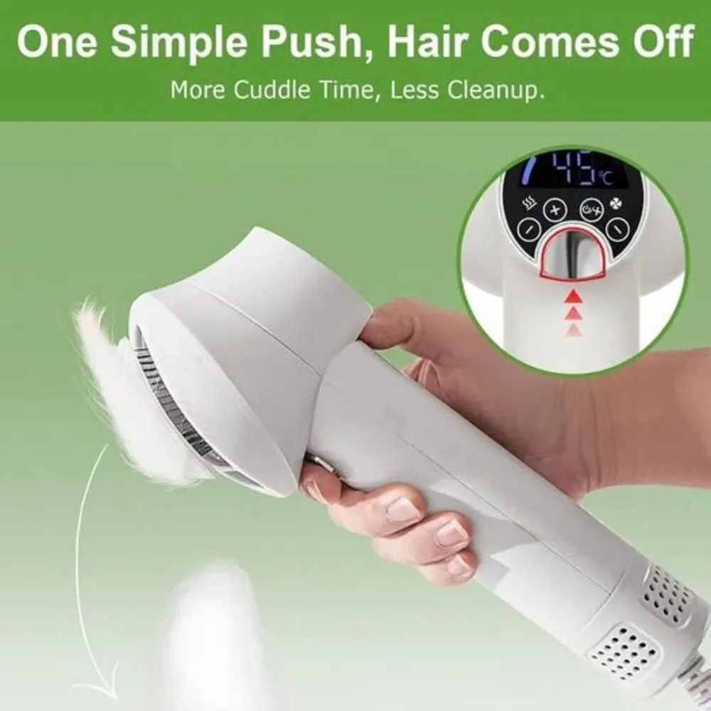 3-in-1 Dog Grooming Dryer Brush Adjustable Temp & 4 Speeds